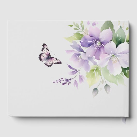 Loving Memoryパープルフローラ1フォトゲストブック ゲストブック (裏面)