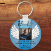 Loving Memoryフォトカスタムで、名前とメッセージキー キーホルダー (正面)