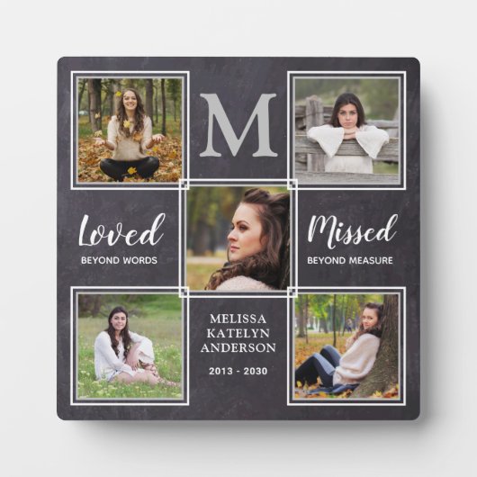 Loving Memoryフォトコラージュユニークメモリアル フォトプラーク (正面)