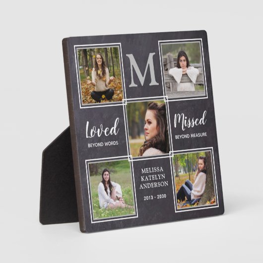 Loving Memoryフォトコラージュユニークメモリアル フォトプラーク (正面)