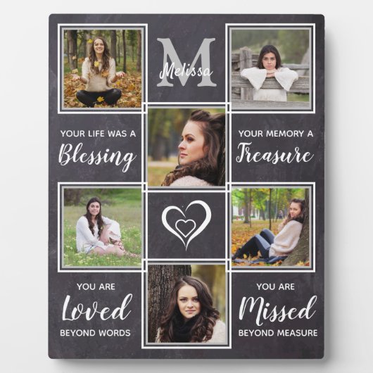 Loving Memoryフォトコラージュユニークメモリアル フォトプラーク (正面)