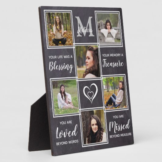 Loving Memoryフォトコラージュユニークメモリアル フォトプラーク (側面)