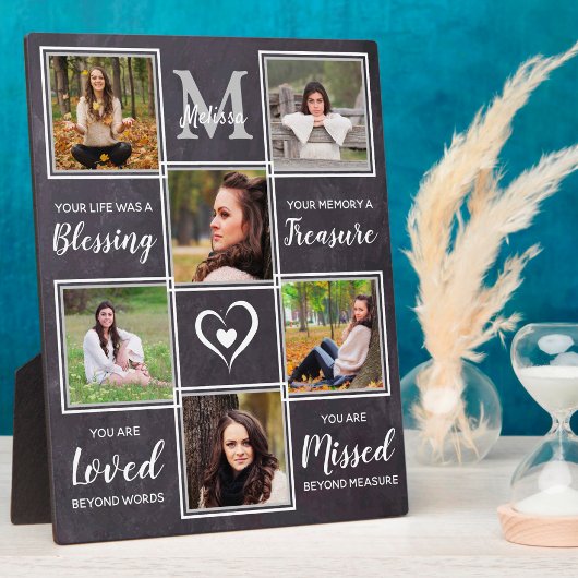Loving Memoryフォトコラージュユニークメモリアル フォトプラーク