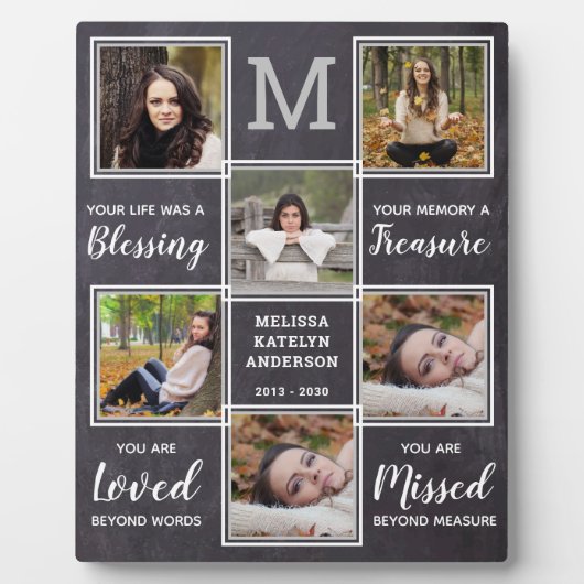 Loving Memoryフォトコラージュユニークメモリアル フォトプラーク (正面)