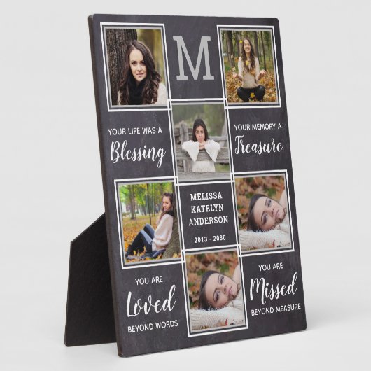 Loving Memoryフォトコラージュユニークメモリアル フォトプラーク (側面)