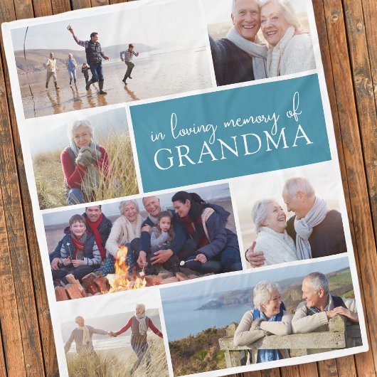 Loving Memoryフォトコラージュ悔やみや弔慰 フリースブランケット