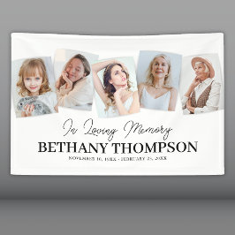 Loving Memoryフォトコラージュ葬儀バナー 横断幕