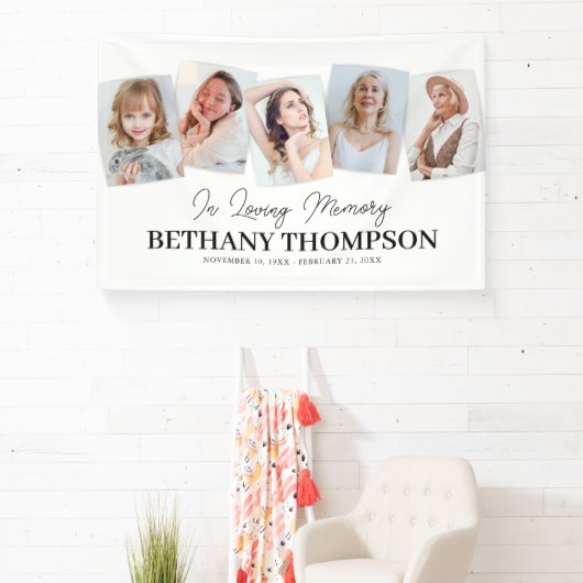 Loving Memoryフォトコラージュ葬儀バナー 横断幕 (インサイチュ)