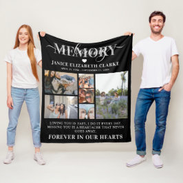 Loving Memoryフォトコラージュ記念碑 フリースブランケット