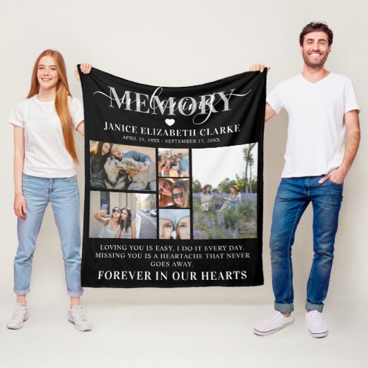 Loving Memoryフォトコラージュ記念碑 フリースブランケット (インサイチュ)