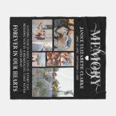 Loving Memoryフォトコラージュ記念碑 フリースブランケット (正面(横))