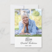 Loving Memoryフォトスクリプトエレガント葬儀 サンキューカード (正面)