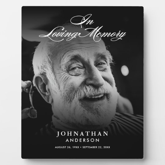 Loving MemoryフォトスクリプトエレガントTabletop フォトプラーク (正面)