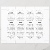 Loving Memoryフォトストリップ記念ブックマーク (裏面)