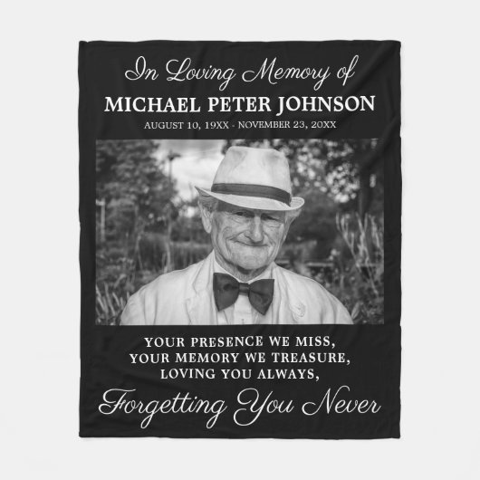 Loving Memoryフォトメモリアル フリースブランケット (正面)