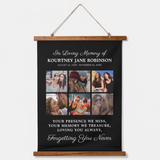 Loving Memoryフォトメモリアル 吊り下げ型タペストリー (正面)