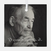 Loving Memoryフォトメモリエレガントメント ガラスオーナメント (裏面)