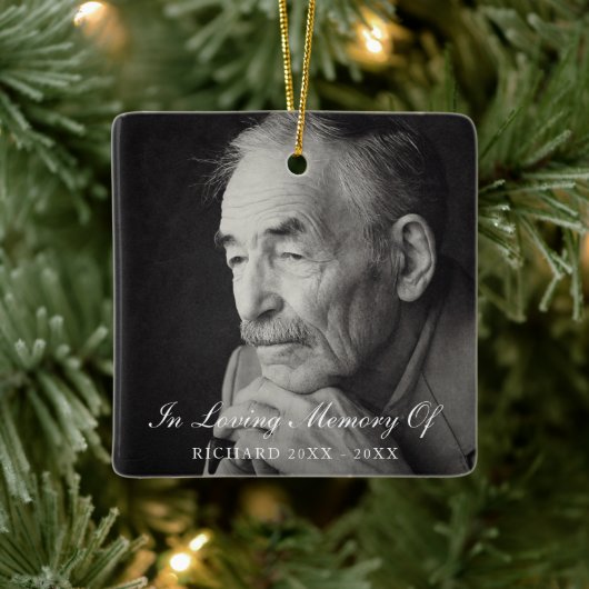 Loving Memoryフォトメモリエレガントメント セラミックオーナメント (ツリー)