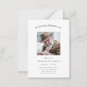 loving memoryフォトモダン祈りの言葉カーシンプルド ノートカード (正面)