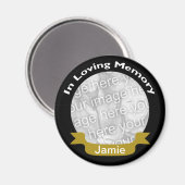 Loving Memoryブラックフォトマグネット金ゴールド マグネット (正面/裏面)