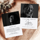 Loving Memoryミニマモダンリスト2写真の葬儀 サンキューカード