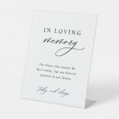 Loving Memoryミニマリスト結婚の 台座サイン (正面)