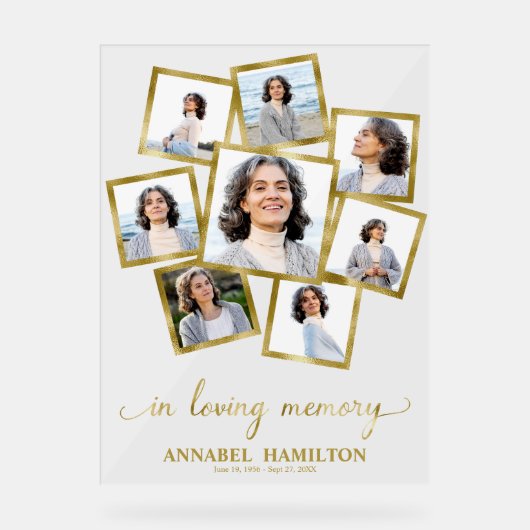 Loving Memoryメモリアルの写真コラージュ アクリルサイン (正面)