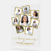 Loving Memoryメモリアルの写真コラージュ アクリルサイン (傾斜)