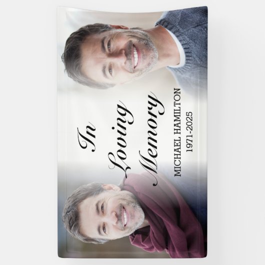 Loving Memoryメモリアルパーソナライズされた写真 横断幕 (縦)
