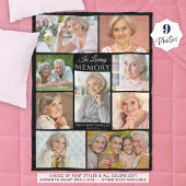 LOVING MEMORYメモリアルフォトコラージブラック フリースブランケット