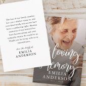 Loving Memoryメモリアルモダンシンプルフォトカード 名刺