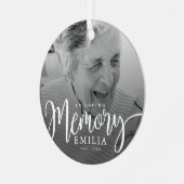 Loving Memoryメモリアルモダンシンプル写真 メタルオーナメント (正面左)