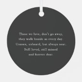 Loving Memoryメモリアルモダンシンプル写真 メタルオーナメント (裏面)