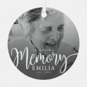 Loving Memoryメモリアルモダンシンプル写真 メタルオーナメント (正面)