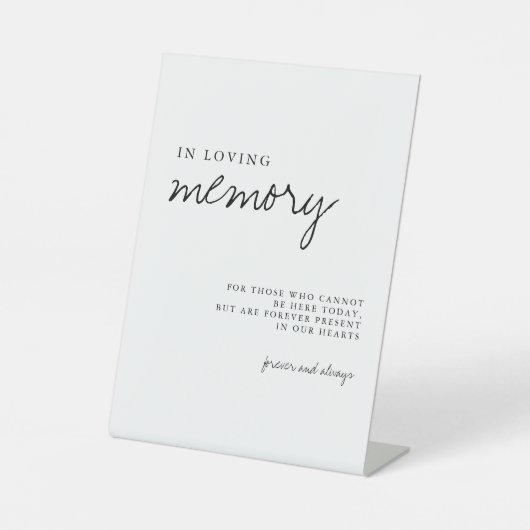 Loving Memoryモダンのシンプル結婚サイン 台座サイン (正面)