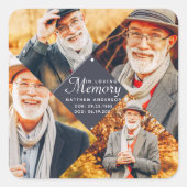 Loving Memoryモダン数々の写真テンプレート スクエアシール (正面)