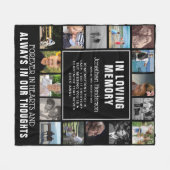 Loving Memoryモダン Photo Collageと引用文 フリースブランケット (正面(横))