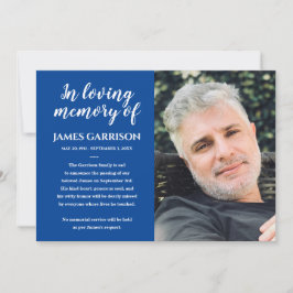 Loving Memory写真のお知らせ（青） 招待状