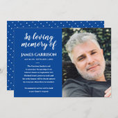 Loving Memory写真のお知らせ(青) 招待状 (正面/裏面)