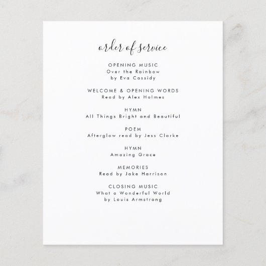 Loving Memory写真のサービスの順序で予算 (裏面)