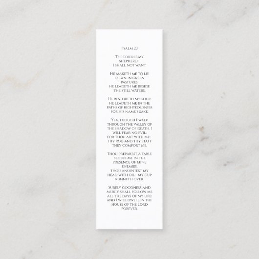 Loving Memory写真のシンプル葬儀ブックマーク スキニー名刺 (裏面)