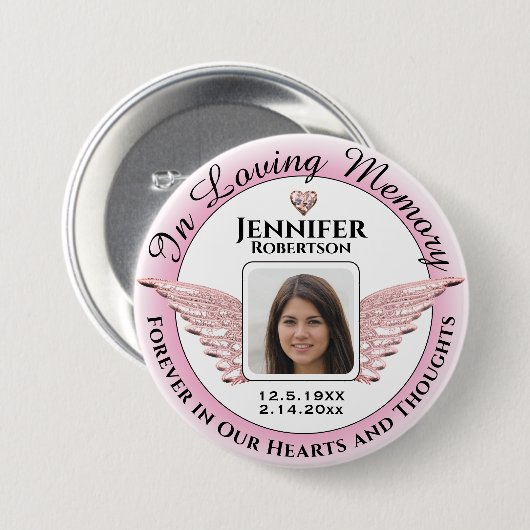 Loving Memory写真の思い出 缶バッジ (正面&裏面)