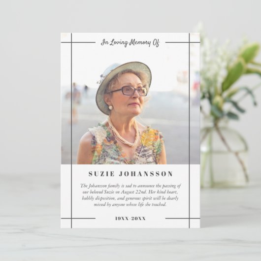 Loving Memory写真の発表の灰色の線 招待状 (スタンド正面)