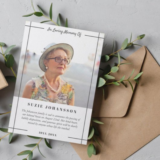 Loving Memory写真の発表の灰色の線 招待状