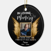 Loving Memory写真の黒と金ゴールドカスタムの写真 セラミックオーナメント (左)