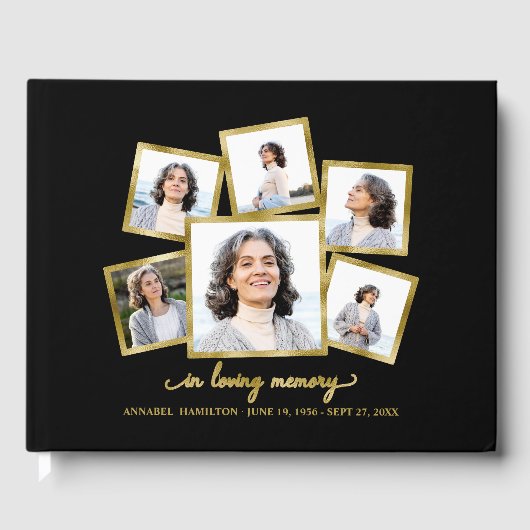 Loving Memory写真コラージュ記念または葬儀 ゲストブック (正面)