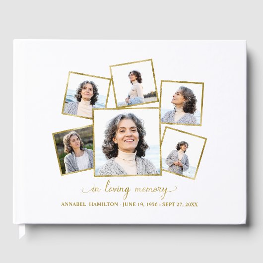 Loving Memory写真コラージュ記念または葬儀 ゲストブック (正面)