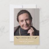 Loving Memory写真ミニマルな愛する人の金ゴールド ノートカード (正面)