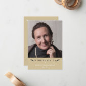 Loving Memory写真ミニマルな愛する人の金ゴールド ノートカード (正面/裏面インサイチュ)