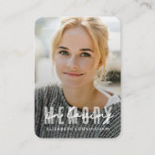 Loving Memory写真モダンシンプルエレガント中 名刺 (正面)